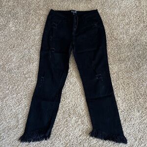 AZI Stylish Black Distressed Women Jeans